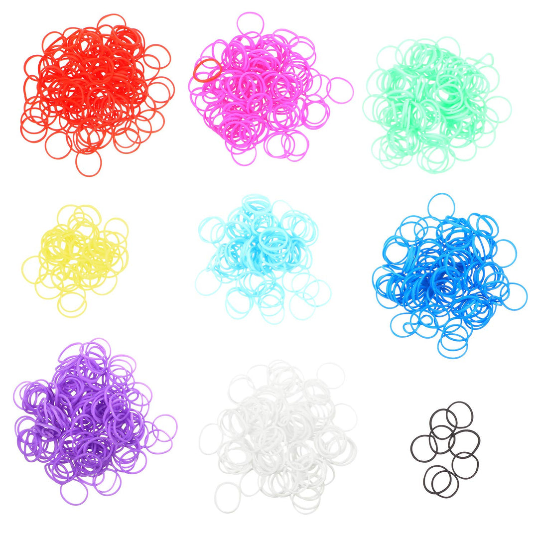 1000 Mini Rubber Bands Soft Elastic Bands for Kid Hair Braids Hair (Multicolor)