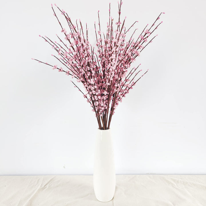 10 Pieces 29.5 Long of Artificial Flowers Faux Jasmine Fake Flower Pussy Willow Branches Stems for Vase Wedding Home Office Party Hotel Restaurant Decoration (Pink)