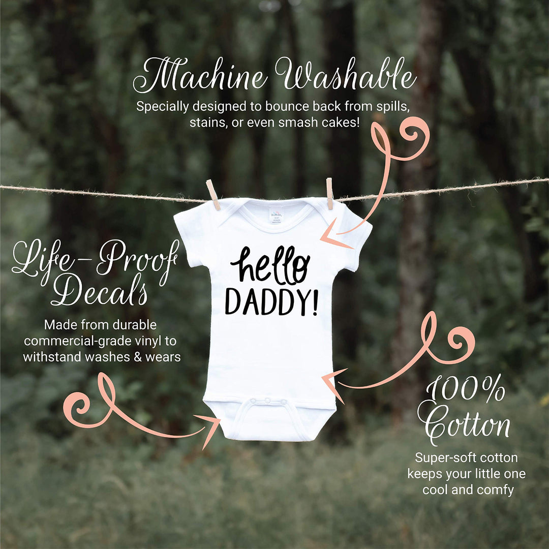 Baby-Boys Hello Daddy Surprise Pregnancy Announcement Leotard to Husband White, 0-3 Months