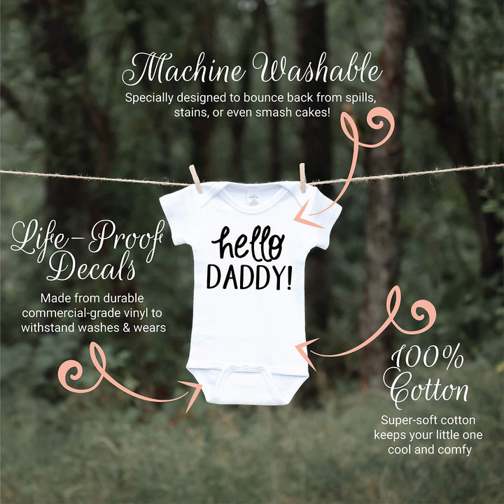 Baby-Boys Hello Daddy Surprise Pregnancy Announcement Leotard to Husband White, 0-3 Months