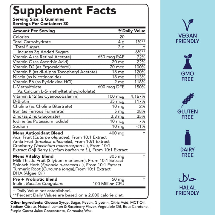Men&#39;s Multivitamin Gummies with Probiotics and Prebiotics