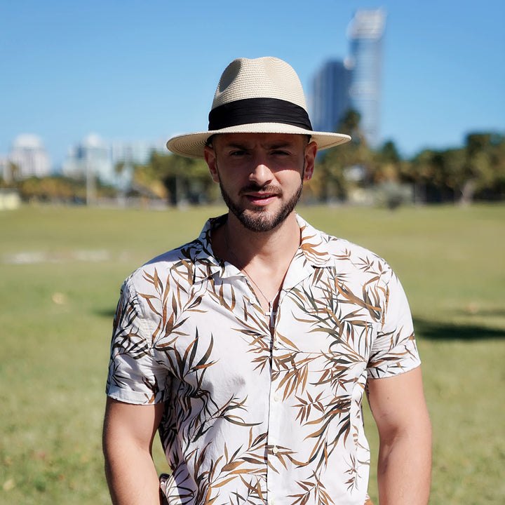 Lanzom Summer Beach Sun Hats for Men Women Foldable Flo