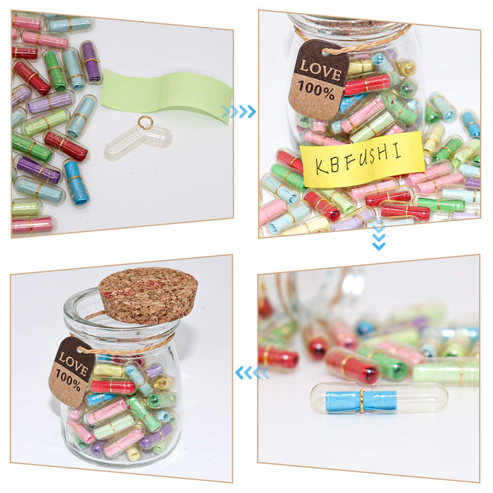 KBFUSHI Capsule Letters Message in a Bottle - Cute Thin