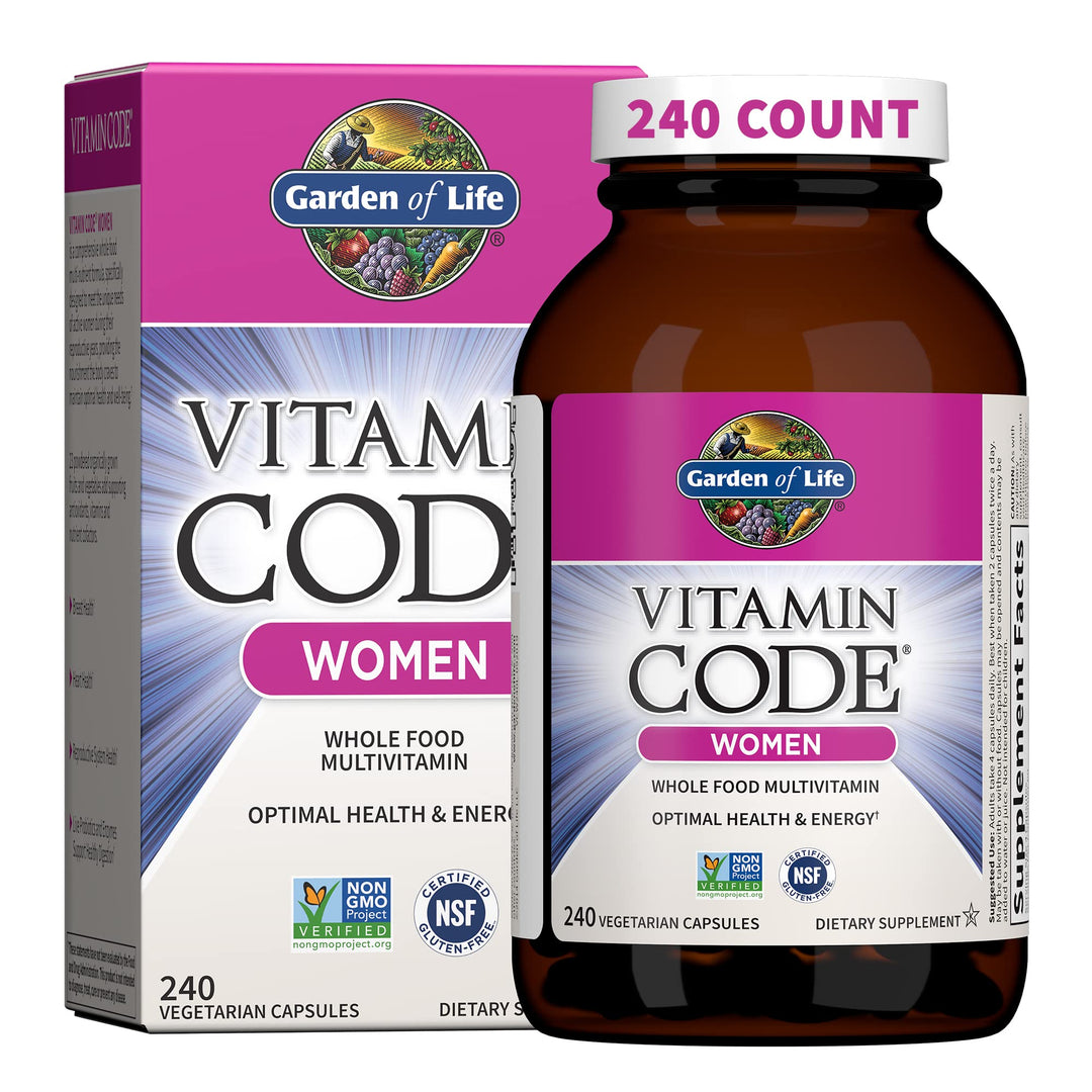 Multivitamin for Women, Vitamin Code Women&#39;s Multi, Whole Food, Vitamins, Iron, Folate not Folic Acid, Probiotics, Vegetarian Supplements for Womens Energy, 240 Count