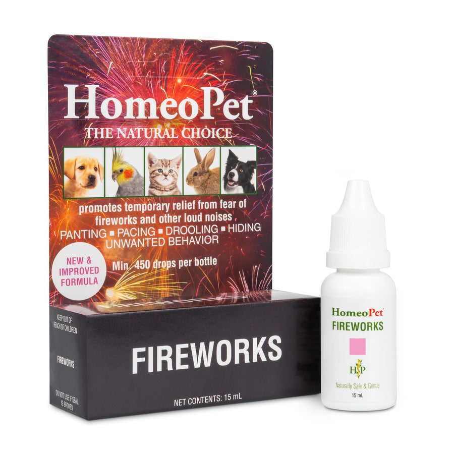Fireworks, Safe and Natural Loud-Noise Anxiety Relief for Dogs, Cats, and Other Small Animals, Calming Care, 15 Milliliters