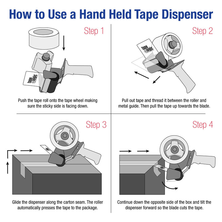 Tape Logic 4 Inch Heavy-Duty Packing Tape Dispenser Gun, for Packing, Shipping, Moving and Warehouse Use (1 Dispenser)
