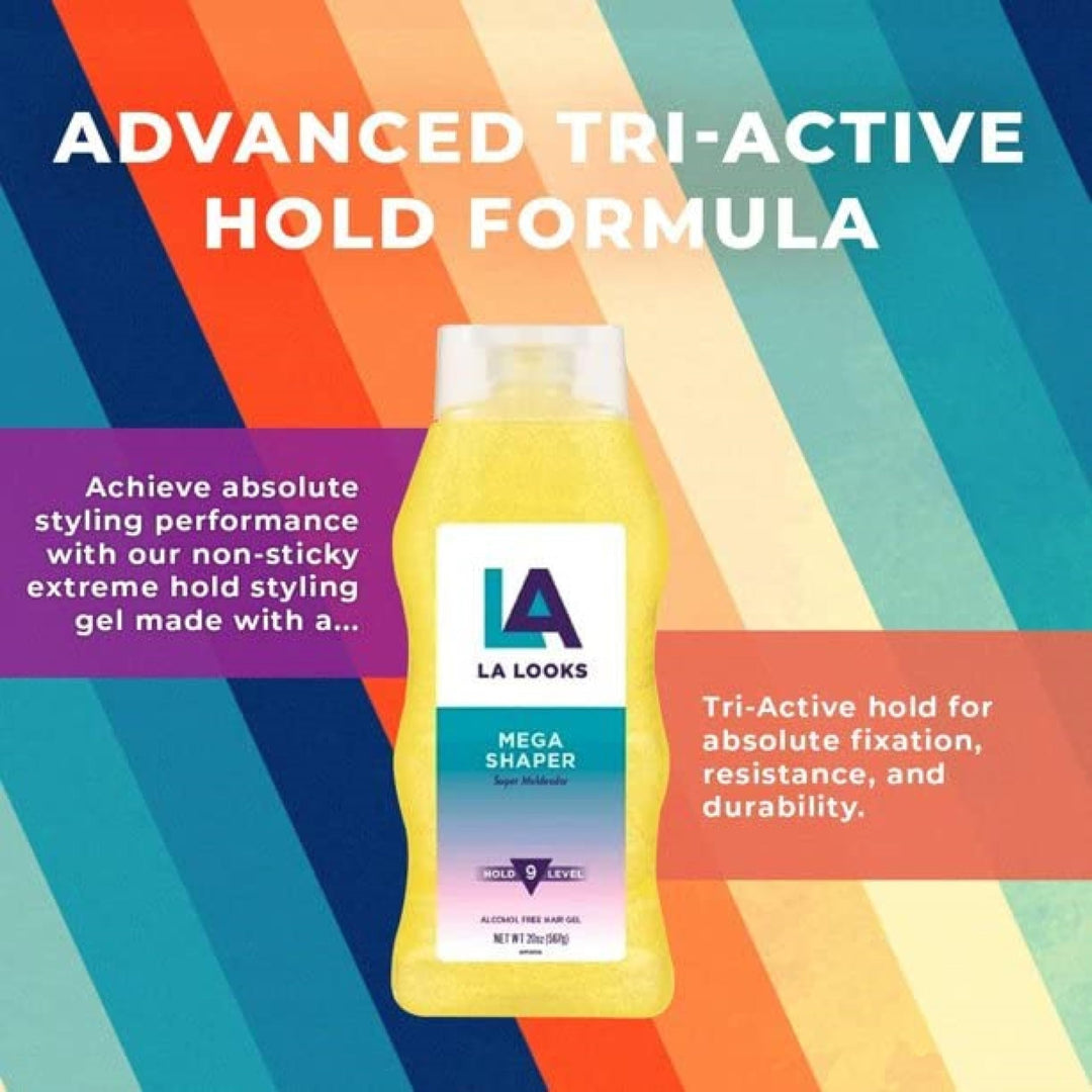 La Looks Gel #9 Mega Mega 20oz (Yellow) (3 Pack)