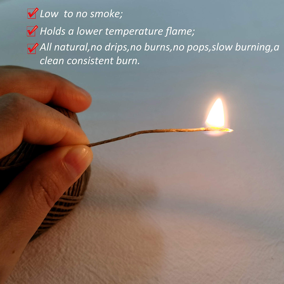 Hemp Wick with Natural Beeswax Coating, Edible Grade Beeswax, 200 FT Spool, Standard Size (1.0mm),Unbleached, Un-Dyed and 100% Organic.