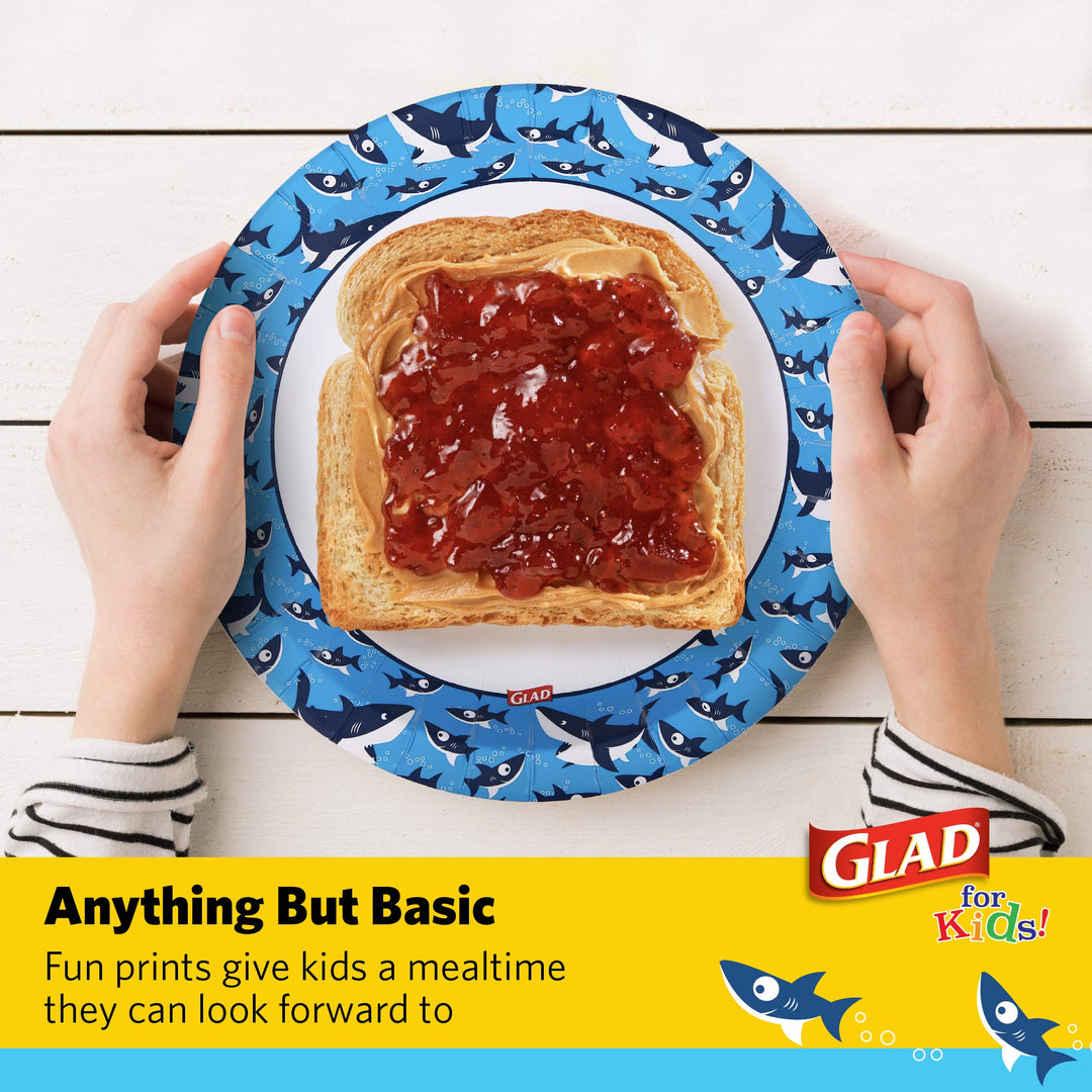 Glad for Kids 8 1/2-Inch Paper Plates | Small Round Pap