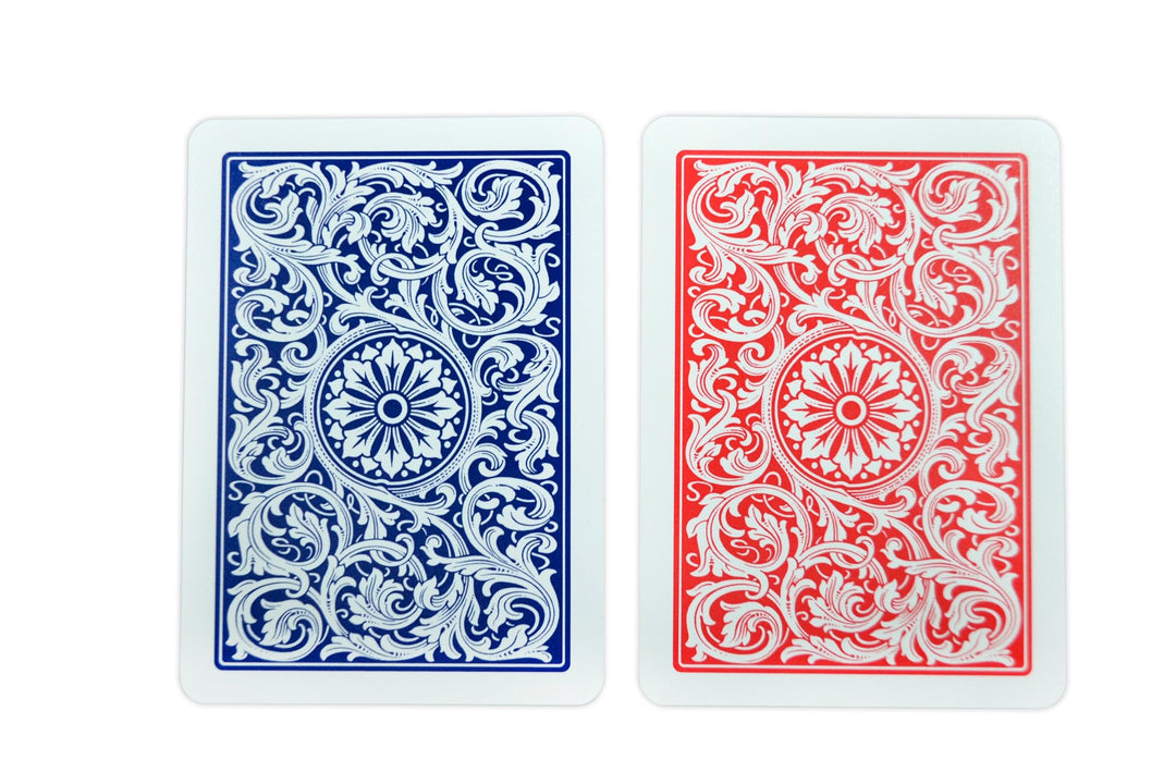 1546 Design 100% Plastic Playing Cards, Poker Size (Standard) Red/Blue (Regular Index, 1 Set)