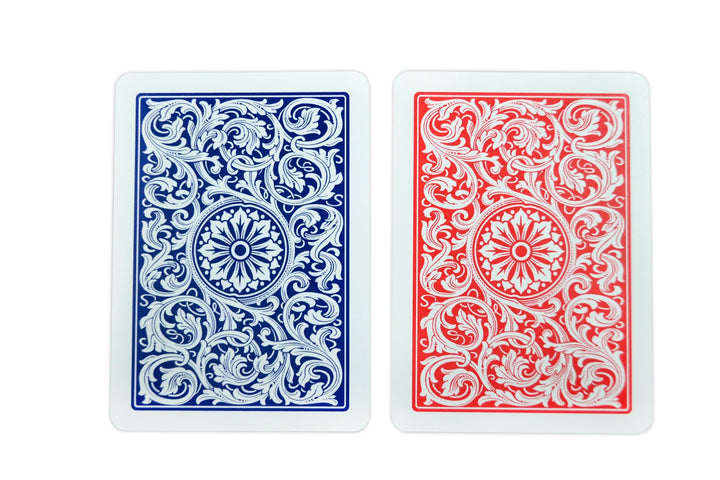 1546 Design 100% Plastic Playing Cards, Poker Size (Standard) Red/Blue (Regular Index, 1 Set)