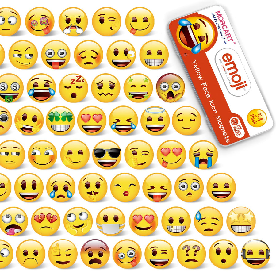 54PCS Fridge Magnets, Cute Emoji Locker Magnets, Decorative Refrigerator Magnetic Board Cabinets Classroom Office Cubicle School Funny Smiley Gifts for Adults (3cm)