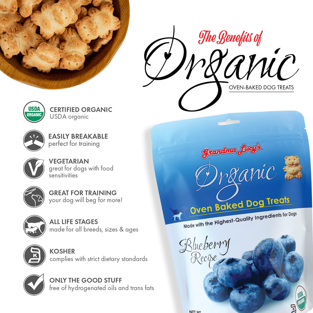 Grandma Lucy's Organic Oven Baked Dog Treats - Blueberry, 14 oz