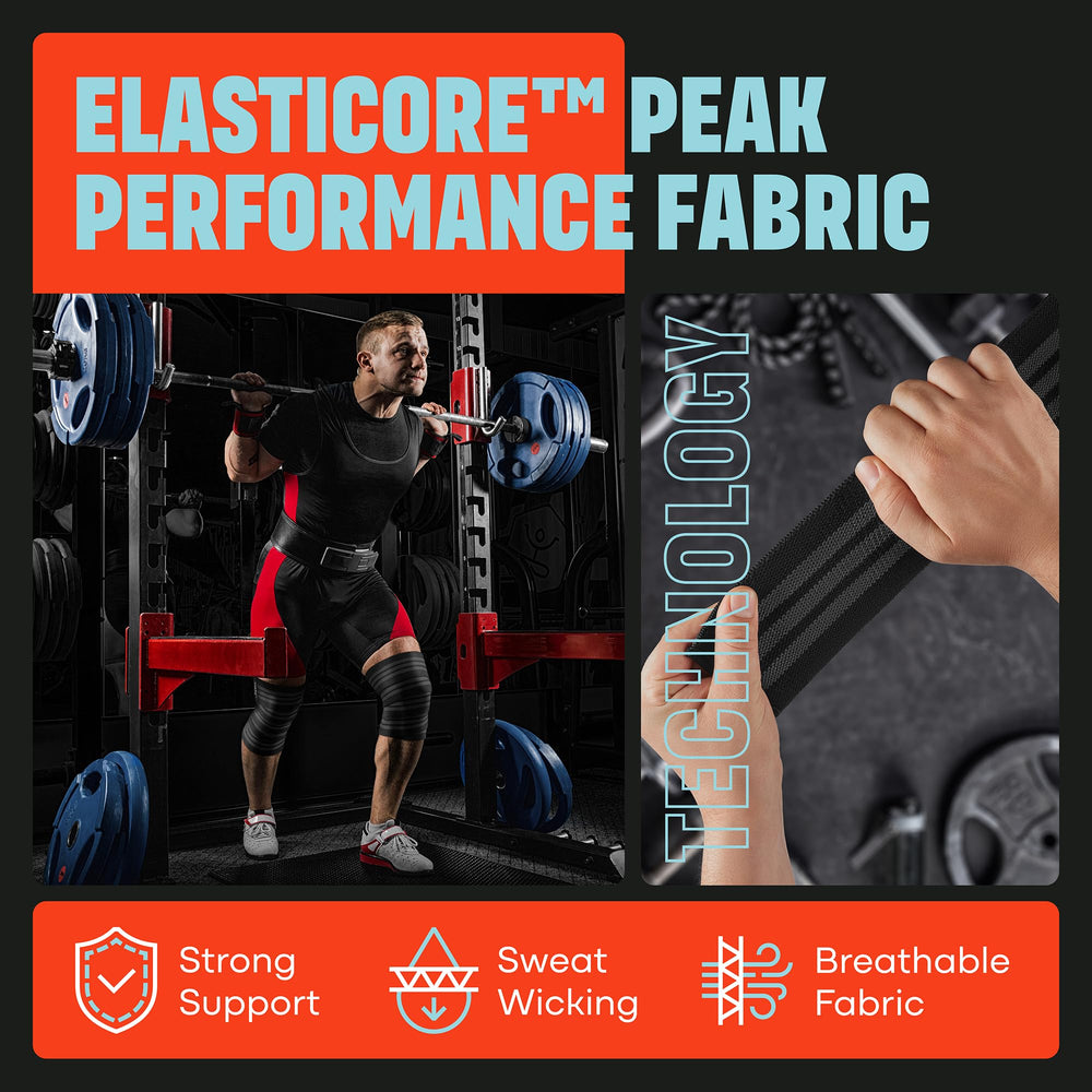 Knee Wraps (Pair) for Men & Women | Ideal for Cross Training, WODs, Gym Workouts, Weightlifting, Fitness & Powerlifting | Knee Straps for Squats | 72 Compression & Elastic Support
