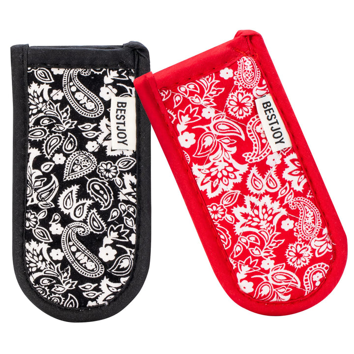 Cast Iron Skillet Handle Covers,Pot Handle Covers Heat Resistant,Pot Holders for Kitchen Heat Resistant,Machine Washable Handle Mitts 2 PCS (Prints)