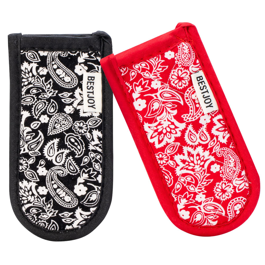 Cast Iron Skillet Handle Covers,Pot Handle Covers Heat Resistant,Pot Holders for Kitchen Heat Resistant,Machine Washable Handle Mitts 2 PCS (Prints)