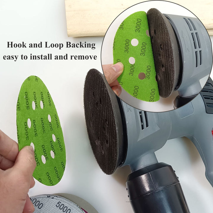 30 PCS 5 Inch 8 Hole #120-#5000 Sanding Discs 120/240/400/800/1000/1500/2000/2500/3000/5000 Grit Compatible for Random Orbital Sander Sanding Grinder (30 PCS 5 inch 8Hole #120-#5000)