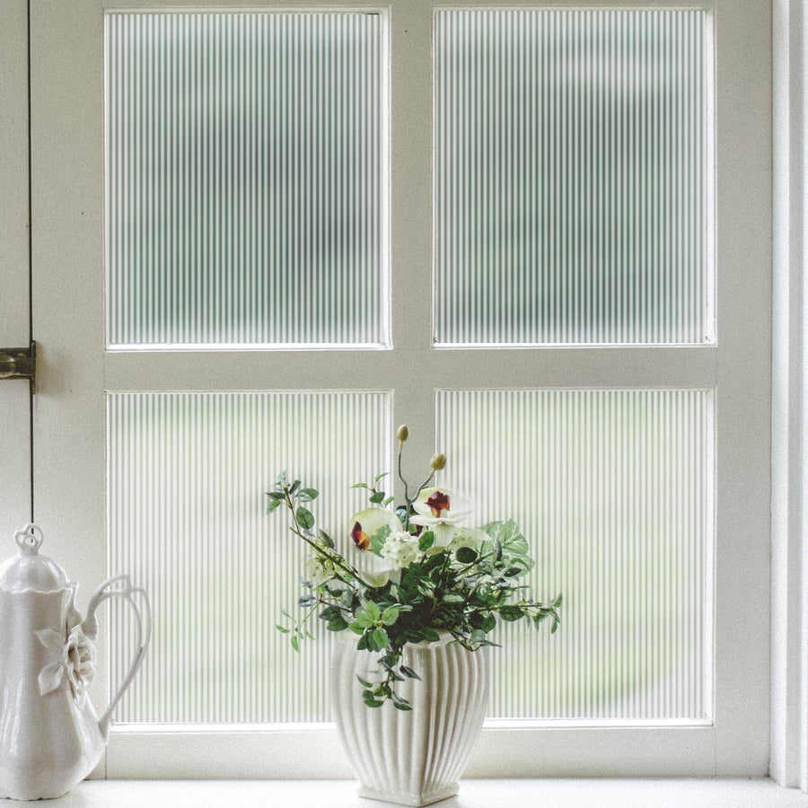 VELIMAX Reeded Glass Window Film, Window Privacy Film, 