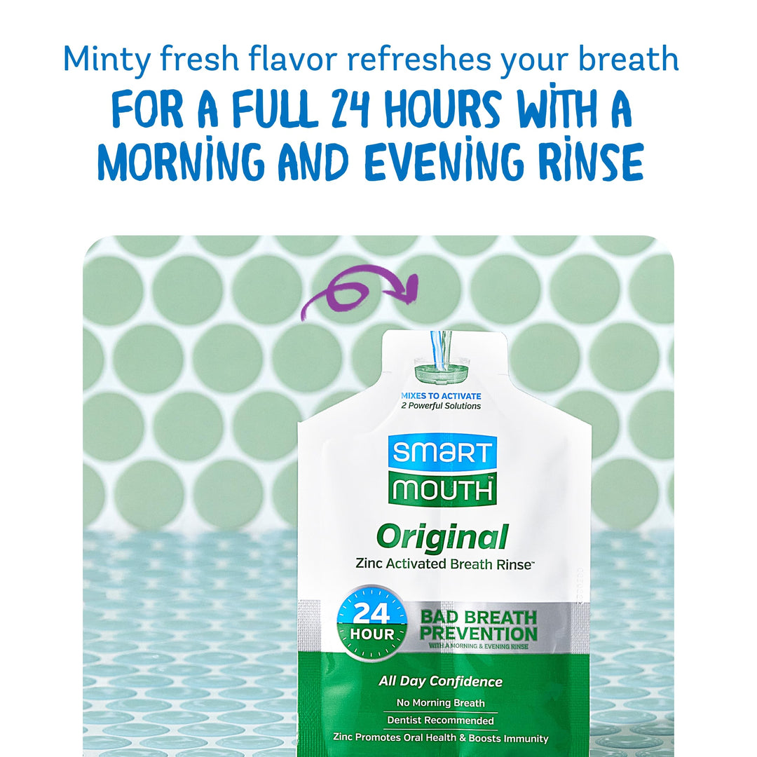 SmartMouth Mouthwash Travel Packets for 24 Hours of Fre