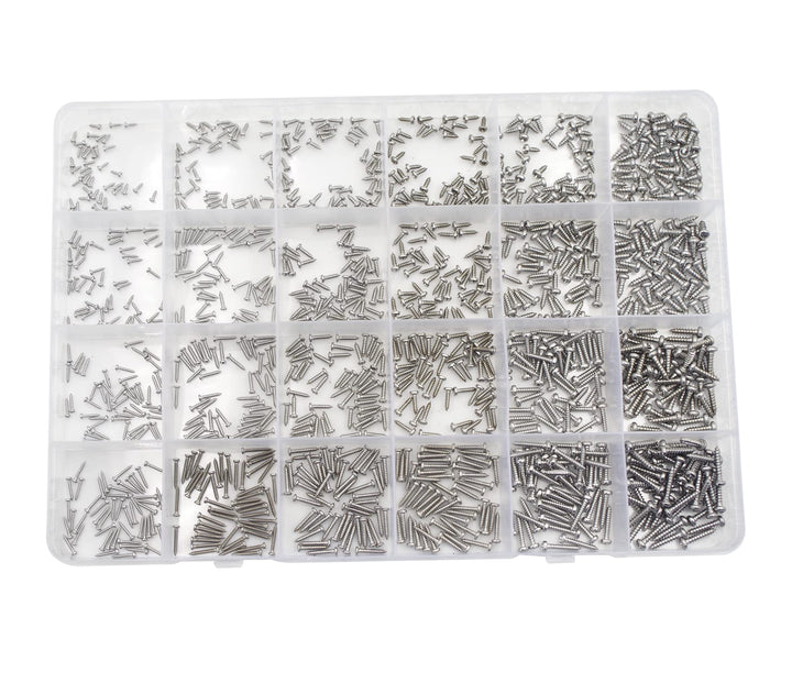 24 Kinds M1 M1.2 M1.4 M1.5 M1.7 M2 304 Stainless Steel Phillips Pan Head Small Self Tapping Screws Assortment Kit