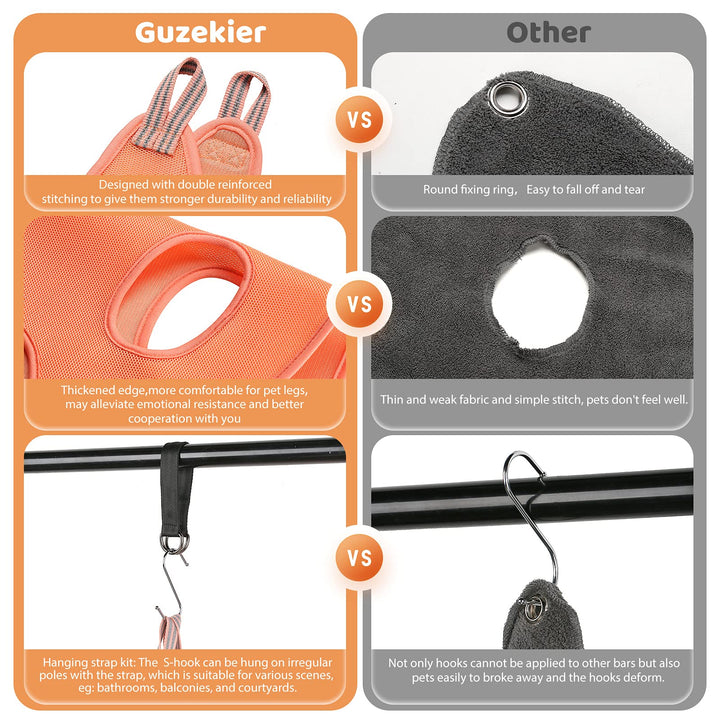 Pet Dog Grooming Hammock Harness for Cats &amp; Dogs, Dog Sling for Grooming, Dog Hammock Restraint Bag with Nail Clippers/Trimmer, Nail File, Pet Comb,Ear/Eye Care