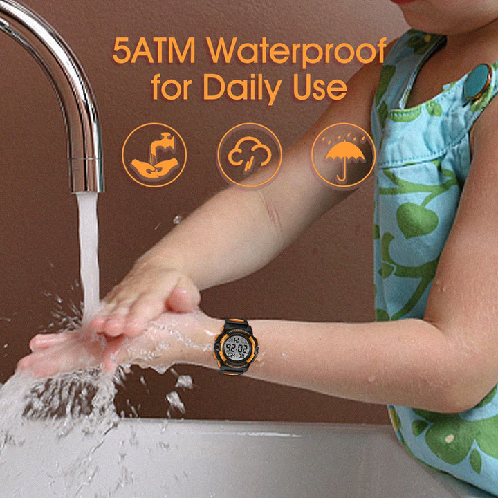Kids Watch,Boys Watch for 3-12 Year Old Boys,Digital Sport Outdoor Multifunctional Chronograph LED 50 M Waterproof Alarm Calendar Analog Watch for Children with Silicone Band
