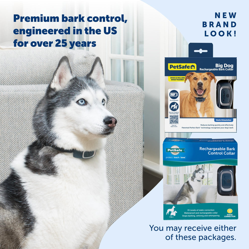 Rechargeable Bark Collar, 15 Levels of Automatically Adjusting Static Correction - Rechargeable, Waterproof - Reduces Barking and Whining - for Small, Medium, and Large Dogs Over 8 lb