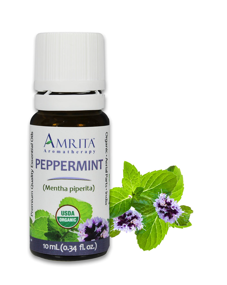 Amrita Aroma Organic Peppermint Essential Oil, 100% Pur