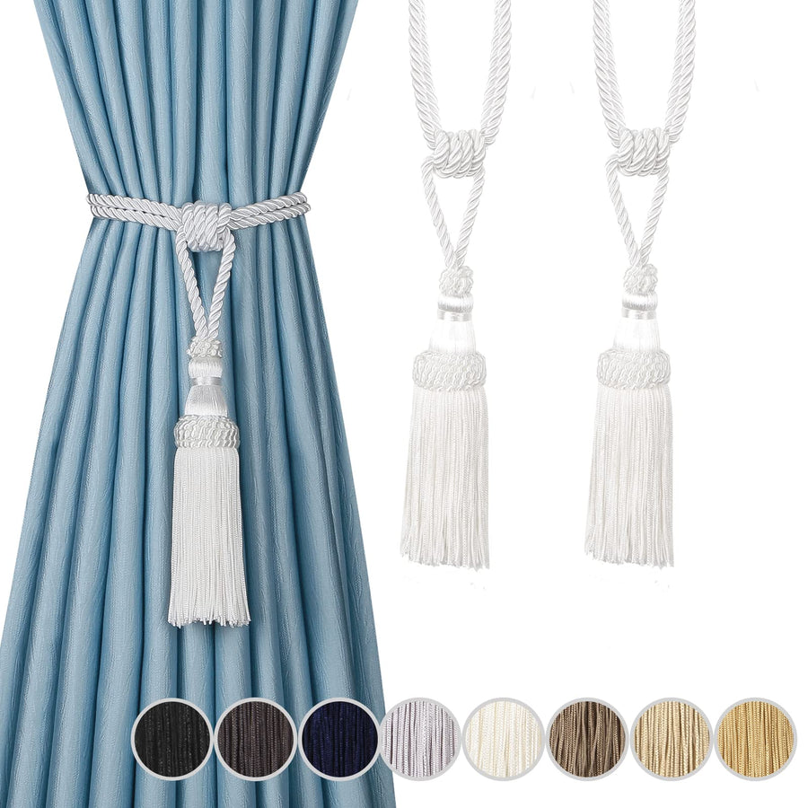 Fenghuangwu 2PCS Curtain Tassel Tiebacks, Handmade Tass