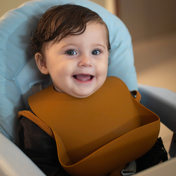 Silicone Baby Bibs Set Of 2, BPA Free Soft Adjustable Fit Waterproof Feeding Bibs for Babies and Toddlers(Ether/Sage)