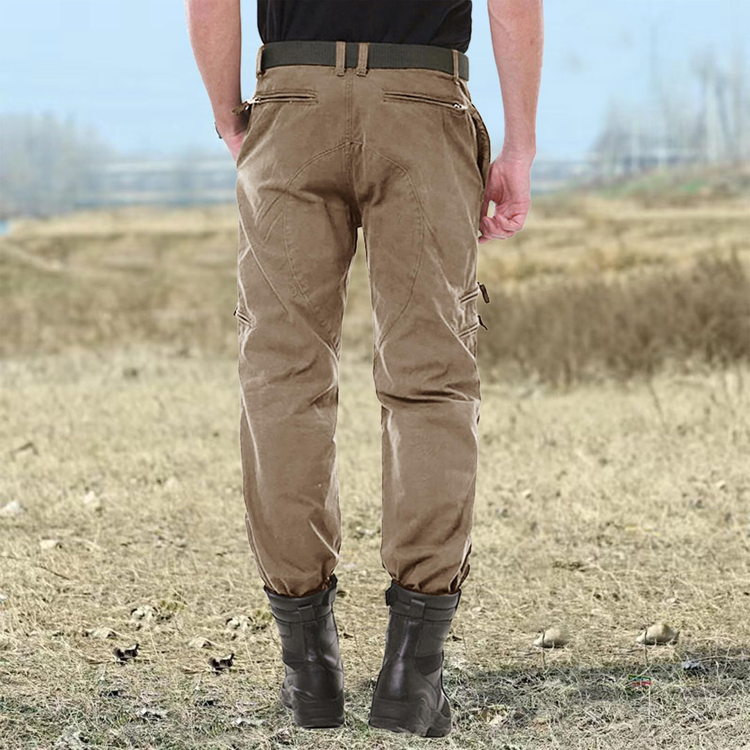 Men&#39;s Cargo Tactical Pants Military Casual Army Combat Work Pants with Multi Pockets Khaki 32