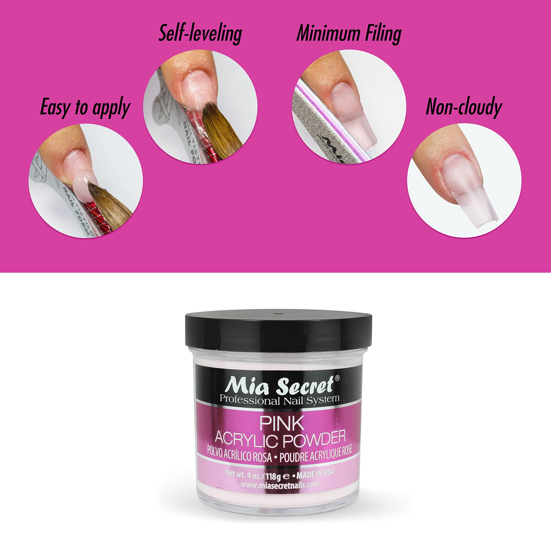 Mia Secret Pink Acrylic Powder 4 oz.