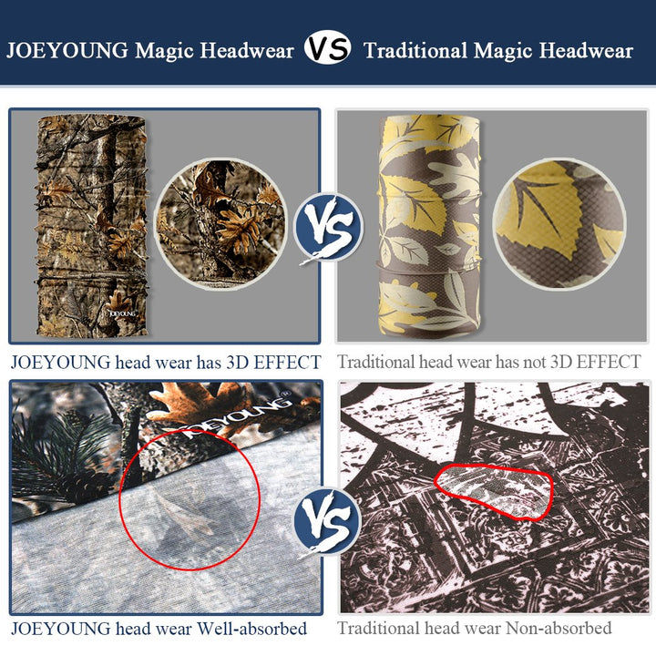 3D Face Sun Mask, Headwear, Neck Gaiter, Magic Scarf, Balaclava, Bandana, Headband for Fishing, Hunting, Hiking, Yard Work, Moisture Wicking UV Protection, Great for Men &amp; Women