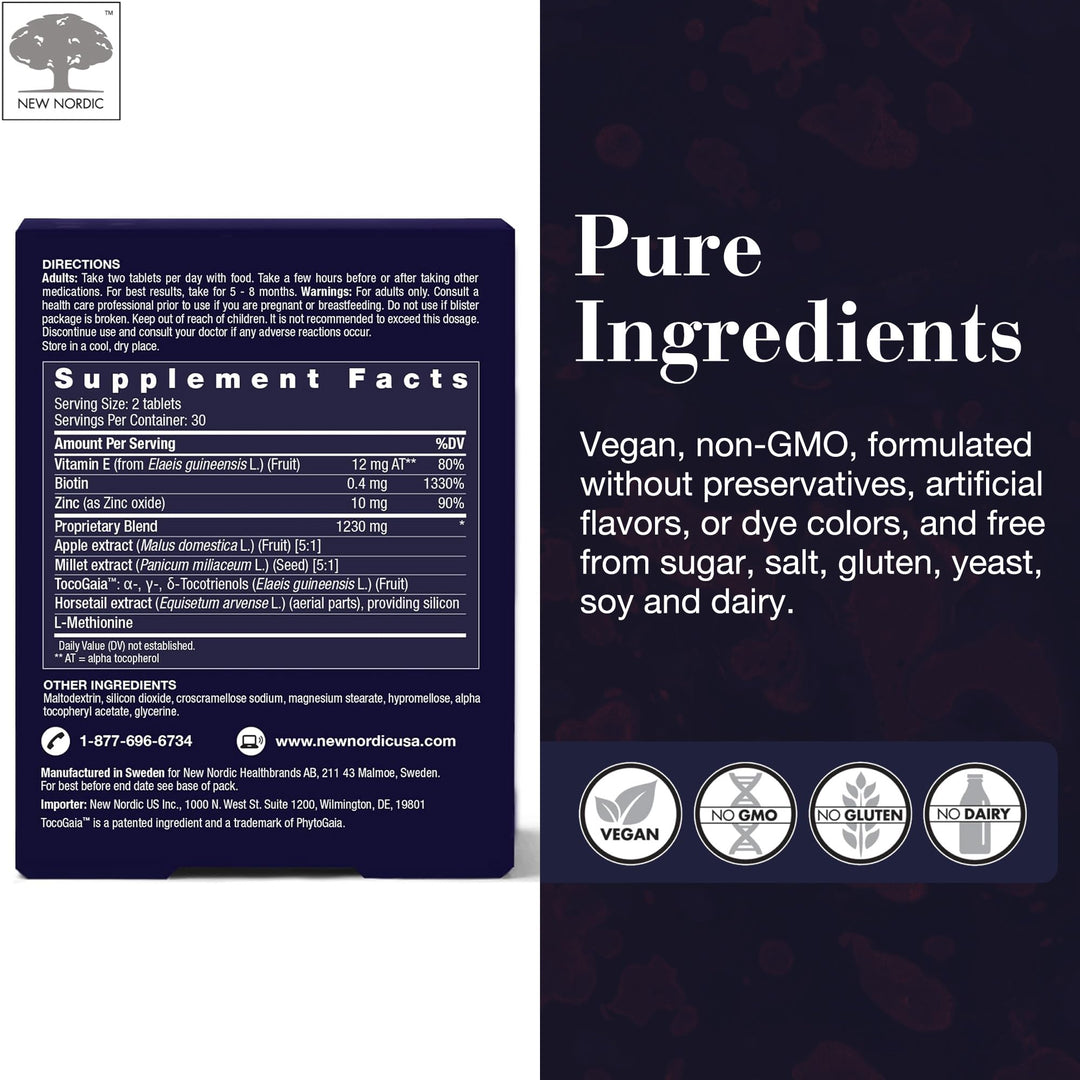 Hair GRO, Hair Growth Supplement, Biotin &amp; Palm Fruit Extract Tocotrienols for Natural Regrowth, 60 Count (Pack of 1)