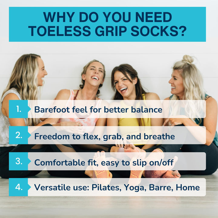 Tucketts Allegro Toeless Non-Slip Grip Socks - Anti Ski