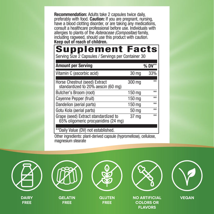 Nature&#39;s Way Leg Veins, Supports Healthy Leg Ve