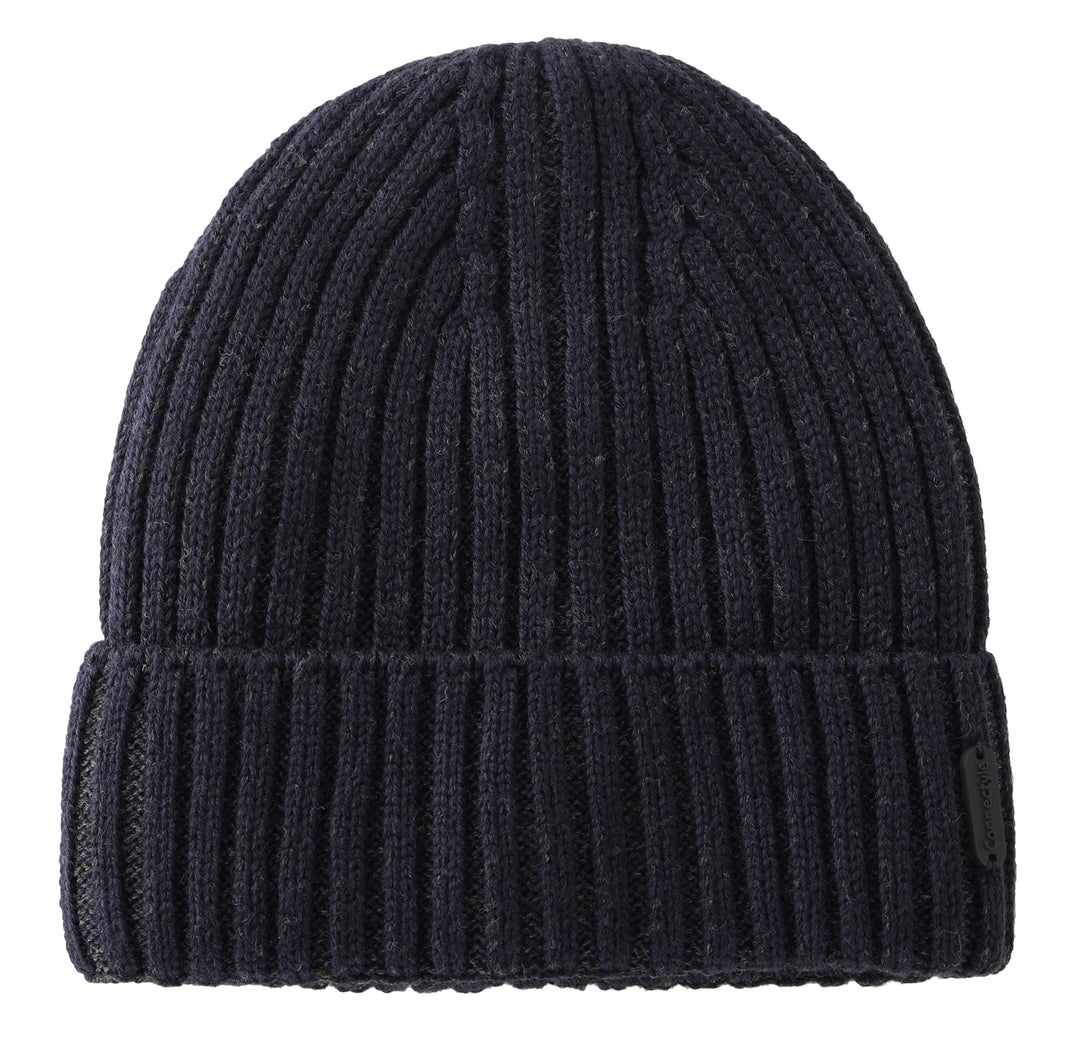 Connectyle Outdoor Classic Bassic Men 's Warm Winter Hats Thick Knit Long Cuff Beanie Cap with Lining, 55 60cm, Navy Blue