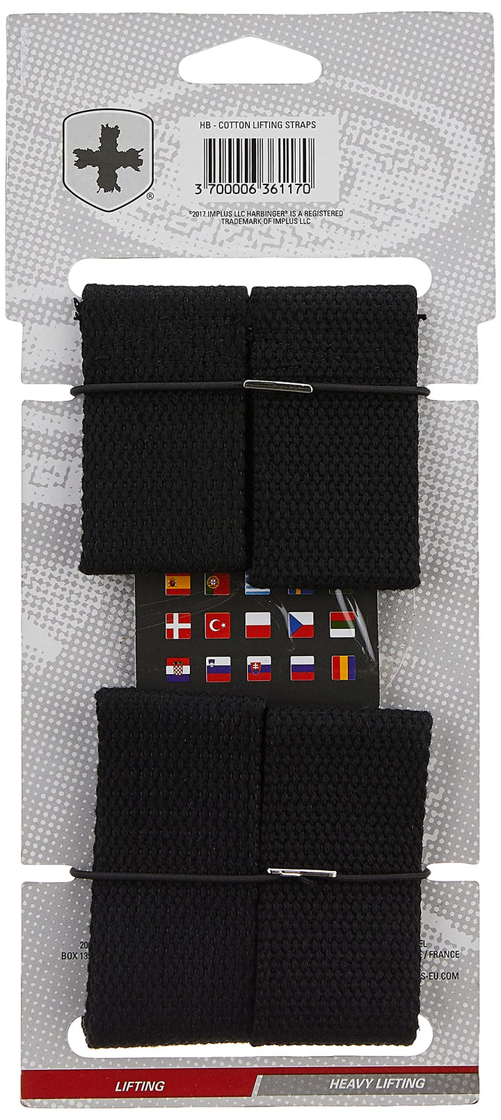 Heavy Cotton Lifting Straps (Pair), Black, 20 1/2 Long 1 1/2 Wide