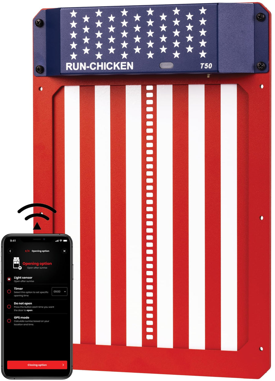 Door (USA Special) Automatic Chicken Coop Door, Chicken Coop Door, Battery Powered, Run Chicken Automatic Door, Aluminum, Automatic Chicken Door Opener Model T50