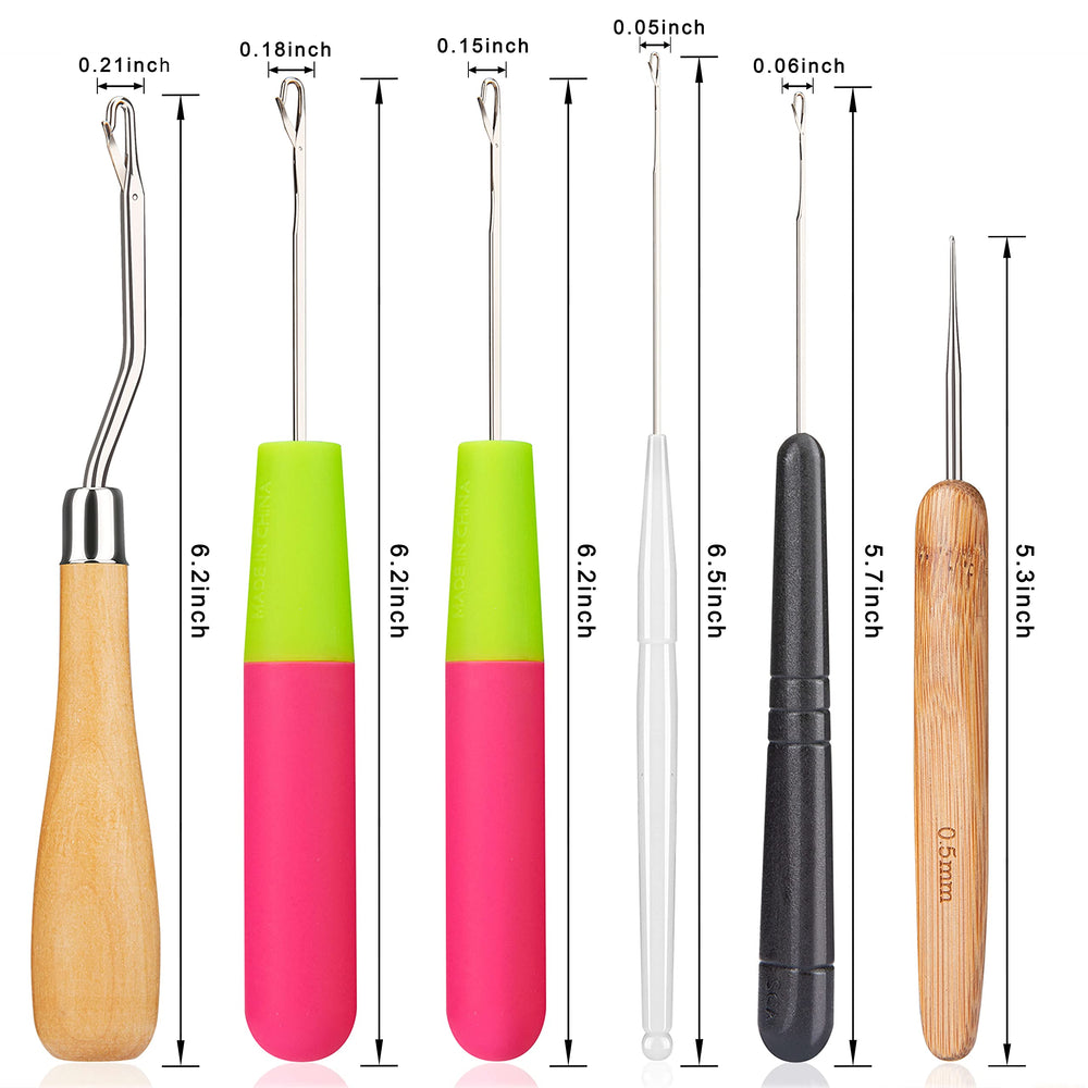 9 Pcs Crochet Hooks for Hair, Latch Hook Tool, Crochet Hair Needle, Hair Locking Tool for Dreads, Interlocking Tool for Locs