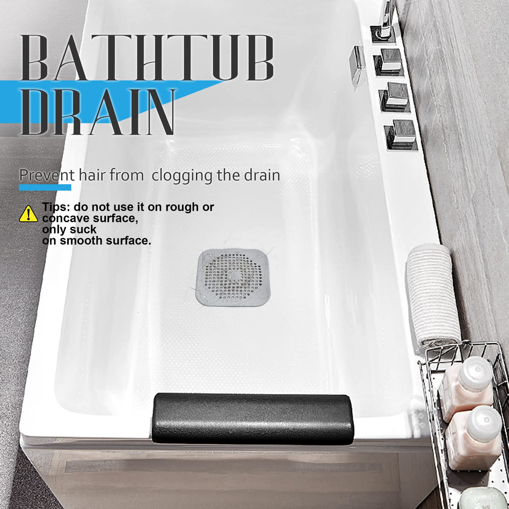 Drain Clean Cover, 5 Pack Soft Suction Silicone Hair Stopper, Easy to Use by Block Hair Great for Bathroom,Bathtub,Kitchen 5 Pack(Grey)