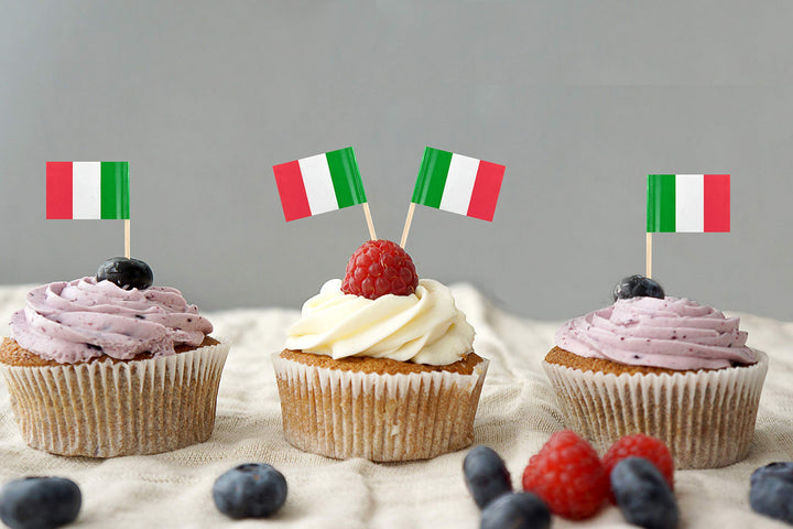 Italy Toothpick Flag Italian Mini Small Cupcake Topper Flags, 200pcs