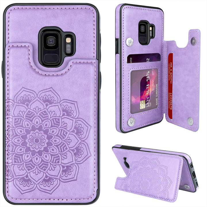 MMHUO Samsung Galaxy S9 Wallet Case, Floral Magnetic Fl