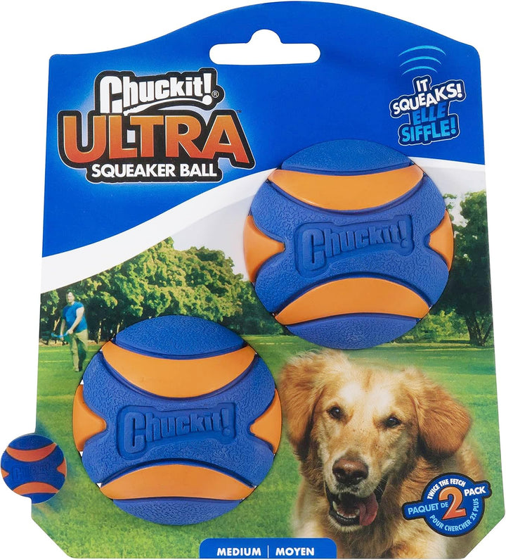 Ultra Squeaker Balls for Dogs, Floating Water Pet Toys, Durable Rubber Pet Toy, Bouncy Squeaky Fetch Balls For Dogs, Pack of 2, Medium (2.5)