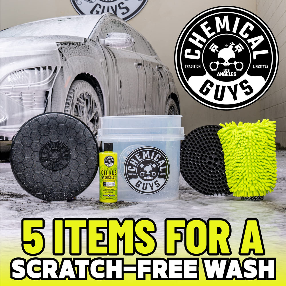 HOL133 Ultimate Scratch-Free Detailing Bucket And Accessories Car Wash Kit 16 fl. oz