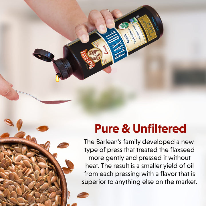 Barlean&#39;s Organic Lignan Flaxseed Oil Liquid Su
