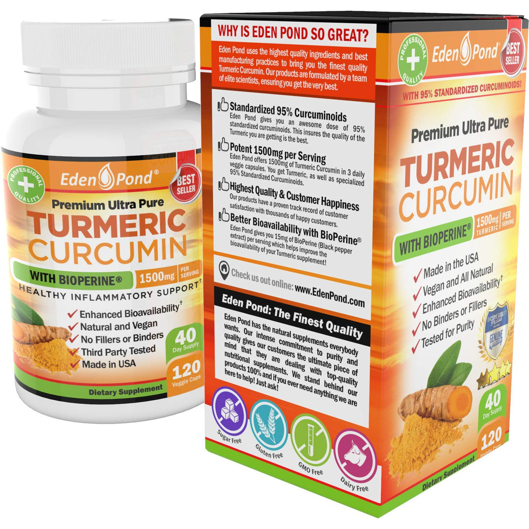 Eden Pond Turmeric Curcumin with BioPerine 1500mg. Join