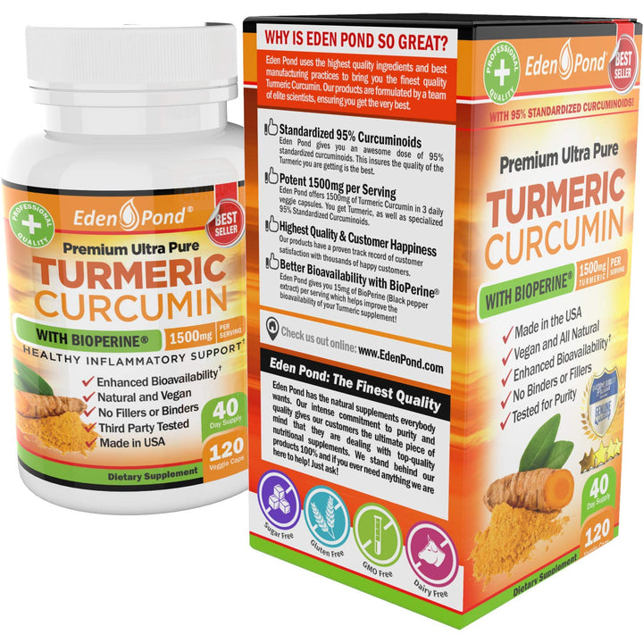 Eden Pond Turmeric Curcumin with BioPerine 1500mg. Join