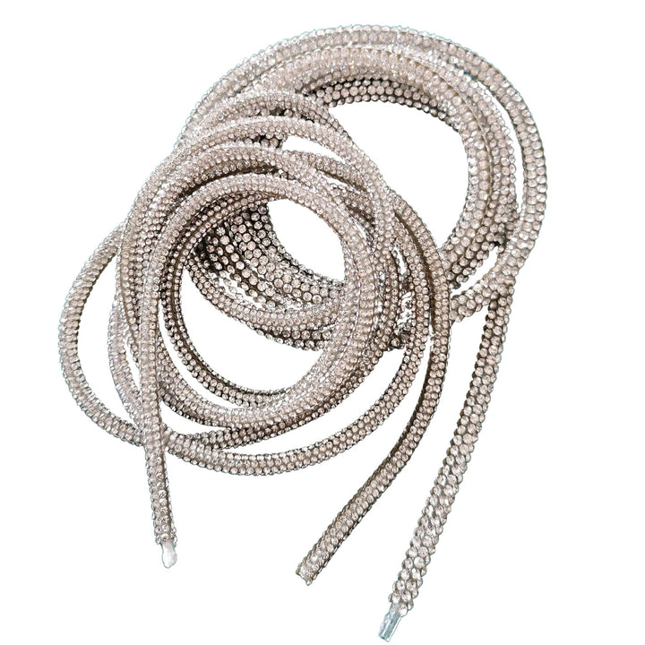 Rhinestones Tube for Crafts Bling Rhinestone Rope Glitter Cord Tube for DIY Bows,Hairband,Shoe Laces Wedding Dress Costume Decoration Accessories (Style A 4meters)