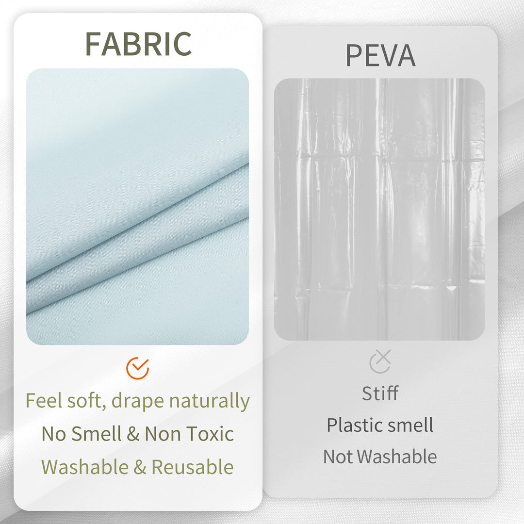 Waterproof Fabric Shower Curtain Liner, Washable Cloth Shower Curtain for Bathroom - Standard Size 72x72, Blue